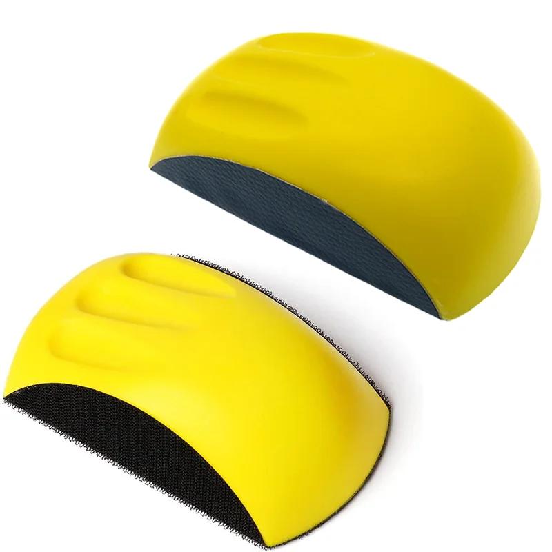 6 Inch 150MM Hand Sanding Block PU Hook Loop/Leather Hand Abrasive Tool for Hook & Loop Sandpaper Automotive Sanding Disc