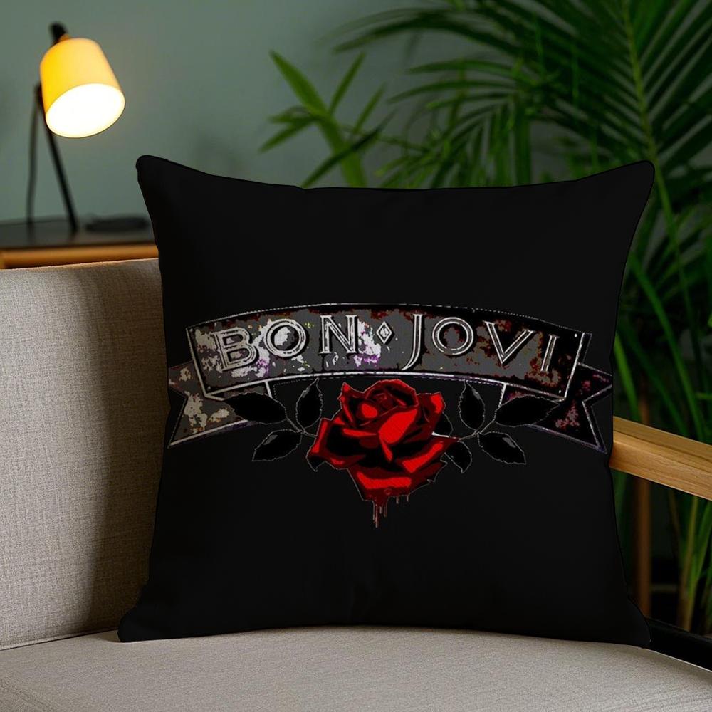 Чехол на подушку с принтом группы B-Bon J-Jovi, мягкий короткий плюш, двусторонний, для декора дома, можно стирать в машине, наволочка, подарок