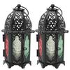 2Pcs Vintage Castle Candle Holder Black Retro Iron Metal Wedding Home Decorations
