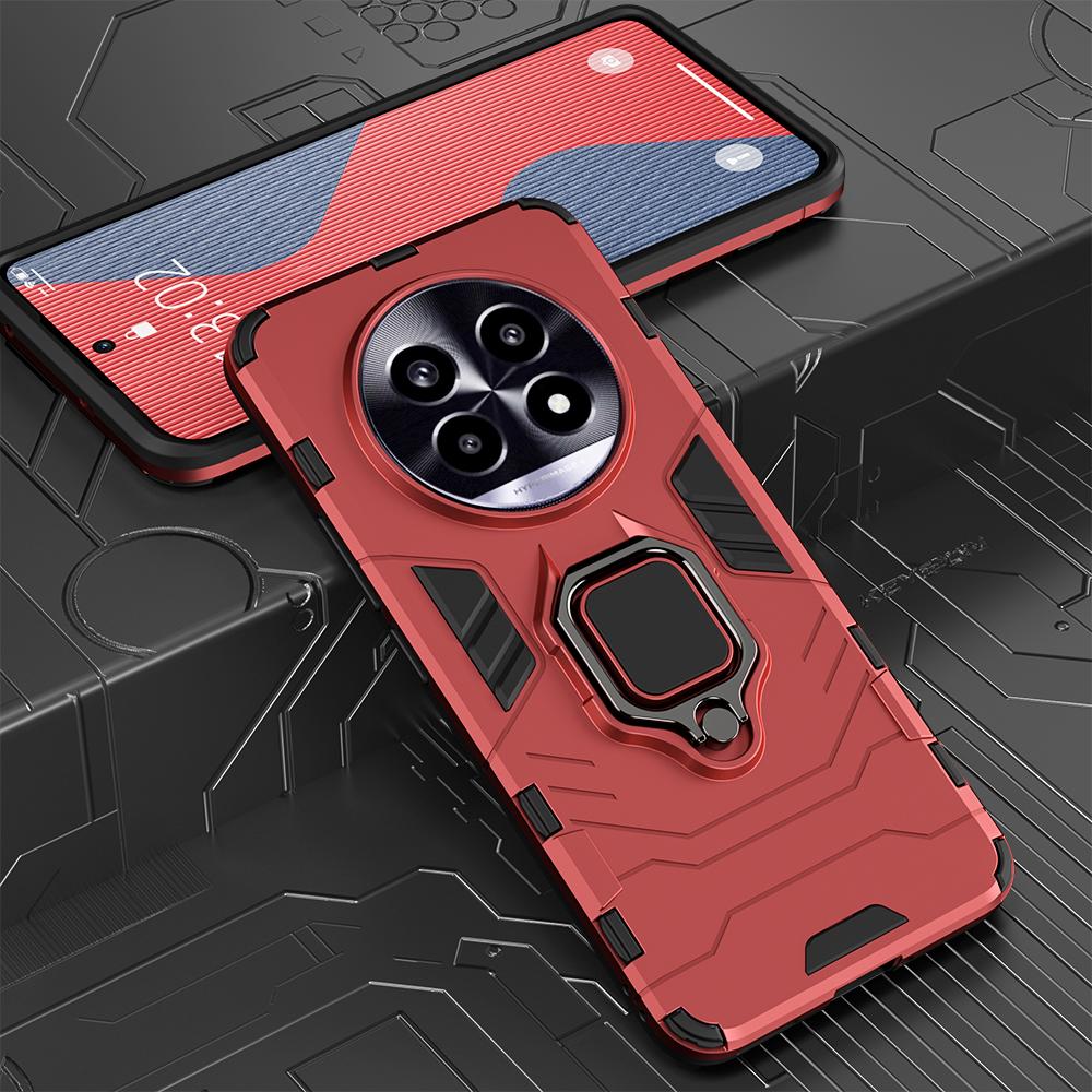 KEYSION Противоударный защитный чехол для Realme 13 Pro+ 5G Мягкий силиконовый + PC Ring Stand Holder Задняя крышка телефона для Realme 13 Pro 5G