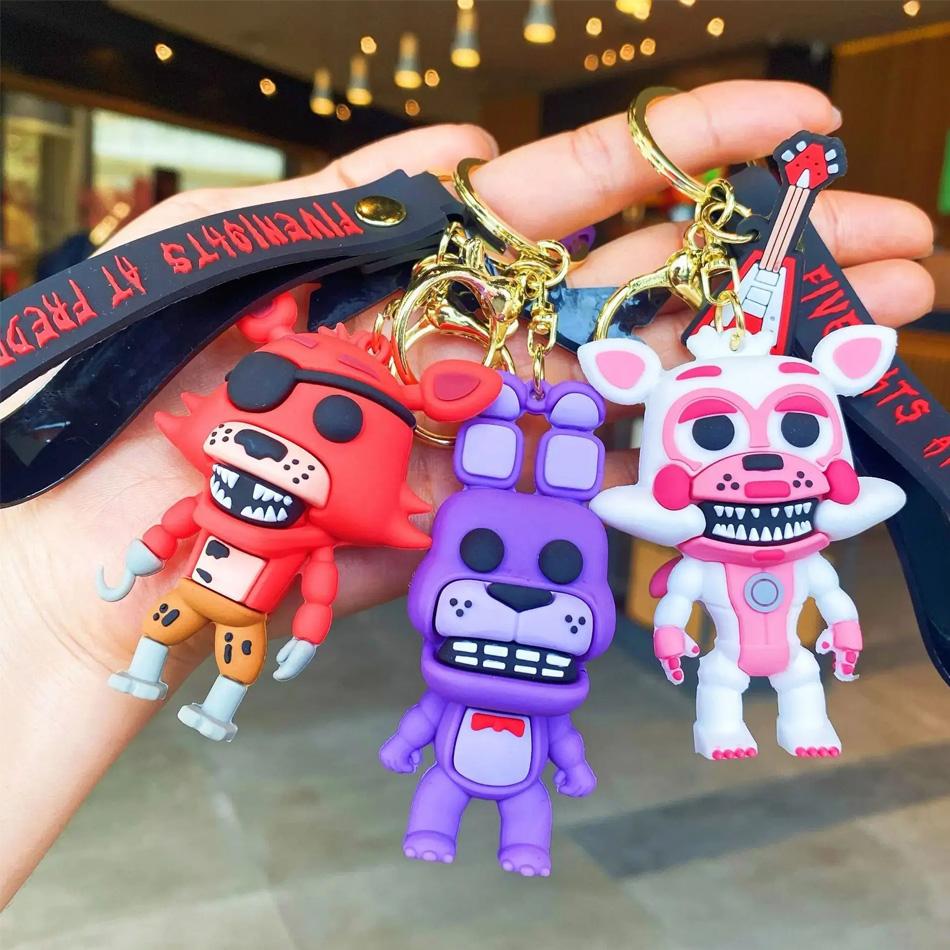 Игровые Аниме Фигурки Брелоки FNAF - Пять Ночей с Фредди Кукла Брелоки для Ключей Автомобиля Подвески Аксессуары