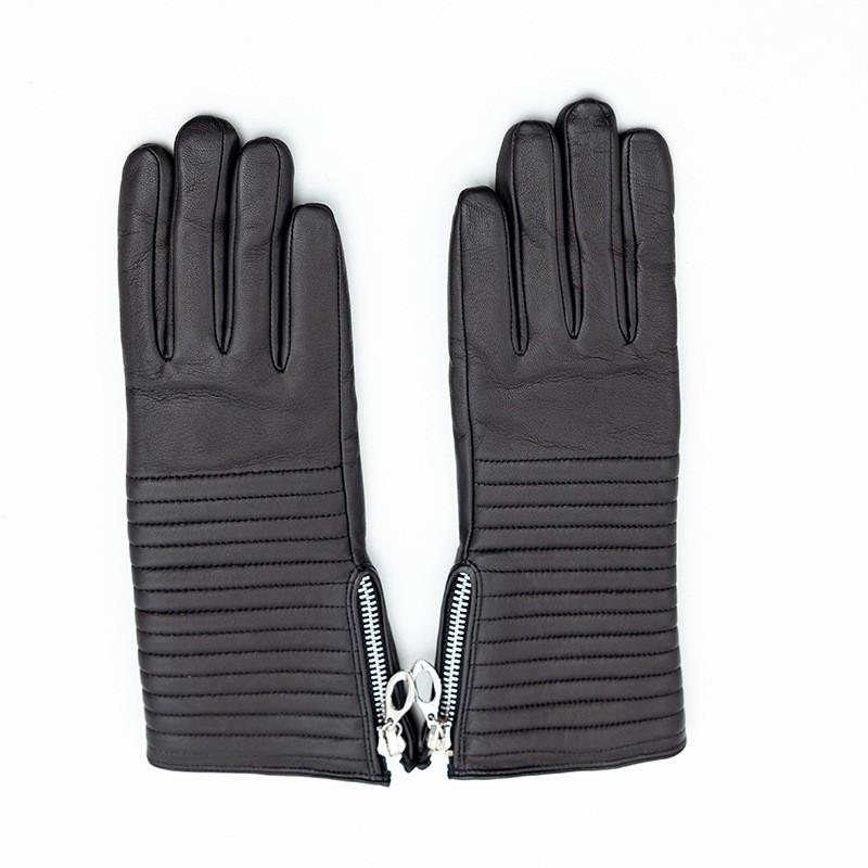 Womens Genuine Lambskin Leather Gloves Long Warm Riding Touchscreen Compatible Fashion Winter