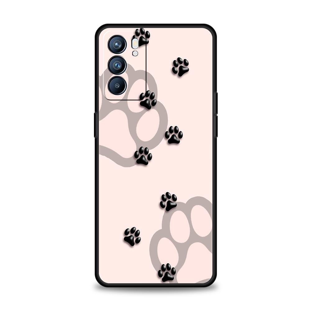 Чехол для телефона для Oppo Reno13 Reno12 Reno11 F Reno10 Pro A54 A53 A95 A76 A74 A57 A98 A80 A79 5G A78 4G Чехол Лапка Собаки