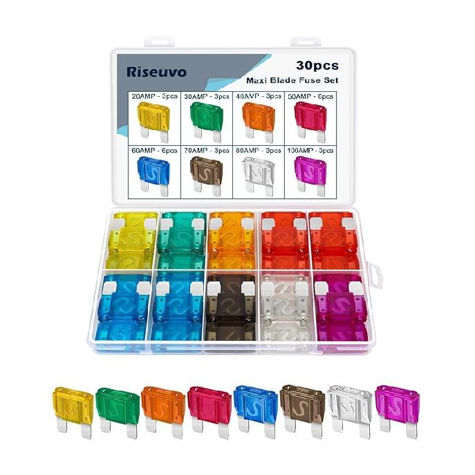 Riseuvo 140 Pcs Low Profile Mini Fuse Kit - Automotive Blade Fuses Assortment Kit For Car, Truck, RV, Boat With Fuse Puller (2A 3A 5A 7.5A 10A 15A