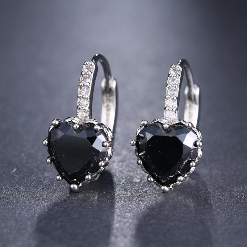 EMMAYA Cute Love Heart Crystal Gold Stud Earrings Fashion CZ Rhinestone Jewelry Earrings For Women Brincos