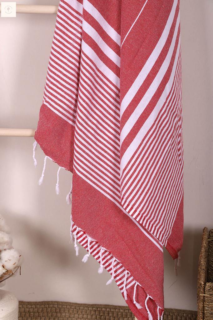 Мягкое банное пляжное полотенце из 100% хлопка в полоску, пештемаль, 100х180 см.