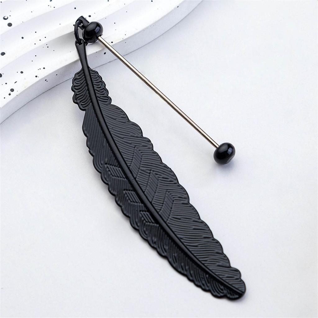 Feather Bookmarks Beadable Book Mark Metal Feather Book Page Holder for Book Lover Reader Teacher Student Gift