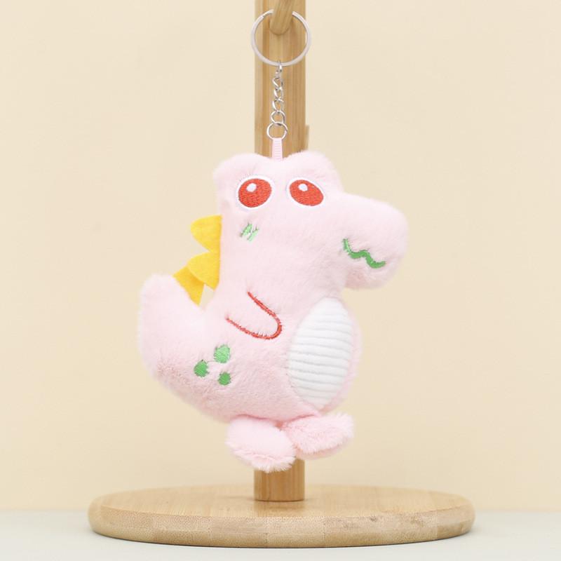 Cute Cartoon Dinosaur Plush Keychain Colorful Soft Stuffed Animal Gifts