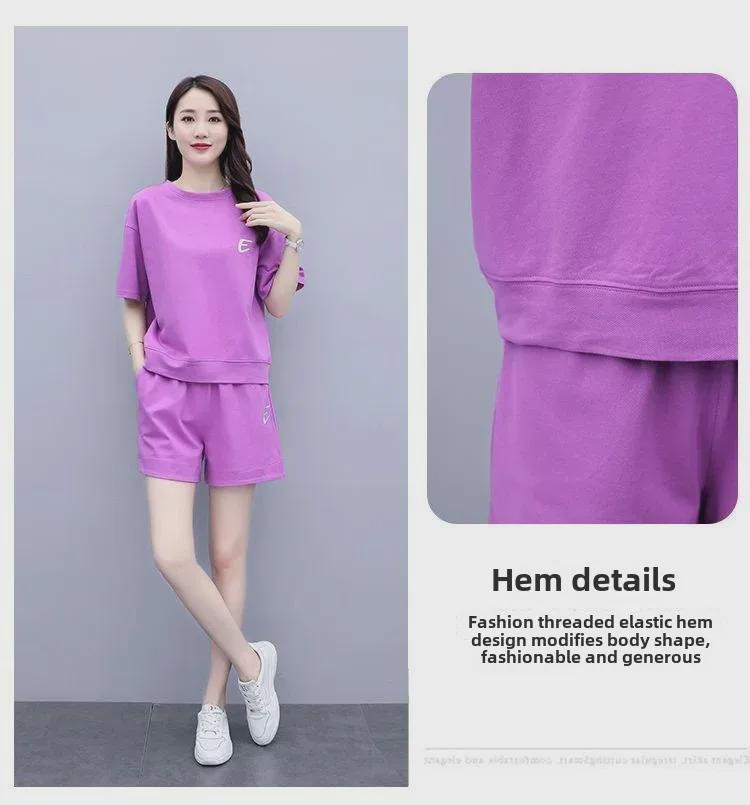 Женский летний вышитый комплект из двух предметов: Топ с короткими рукавами и повседневные свободные шорты