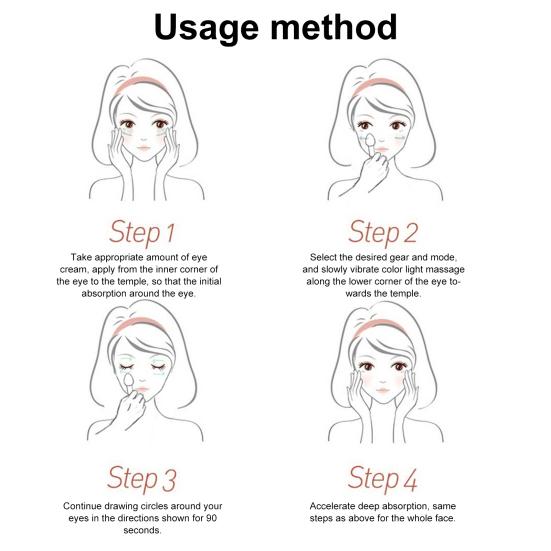 Массажер для глаз, массажер для лица, перезаряжаемый инструмент для красоты глаз, вибрационный массажный инструмент для борьбы со старением, темными кругами, уход за кожей, впитывание продукта