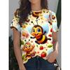 Летний топ с круглым вырезом и 3D-принтами различных животных. Модная повседневная женская футболка с короткими рукавами.