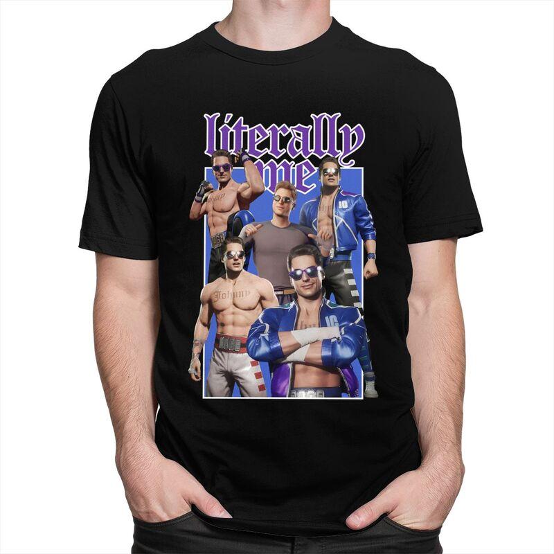 Custom Johnny Cage Literally Me T Shirt Men Pure Cotton Tshirt Unique Tee Short Sleeves Mortal Kombat Tshirt Loose Fit Clothing