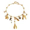 Heavy Handmade Zinc Alloy Leaf Anti-Pearl Rose Vintage Gold Women's Necklace