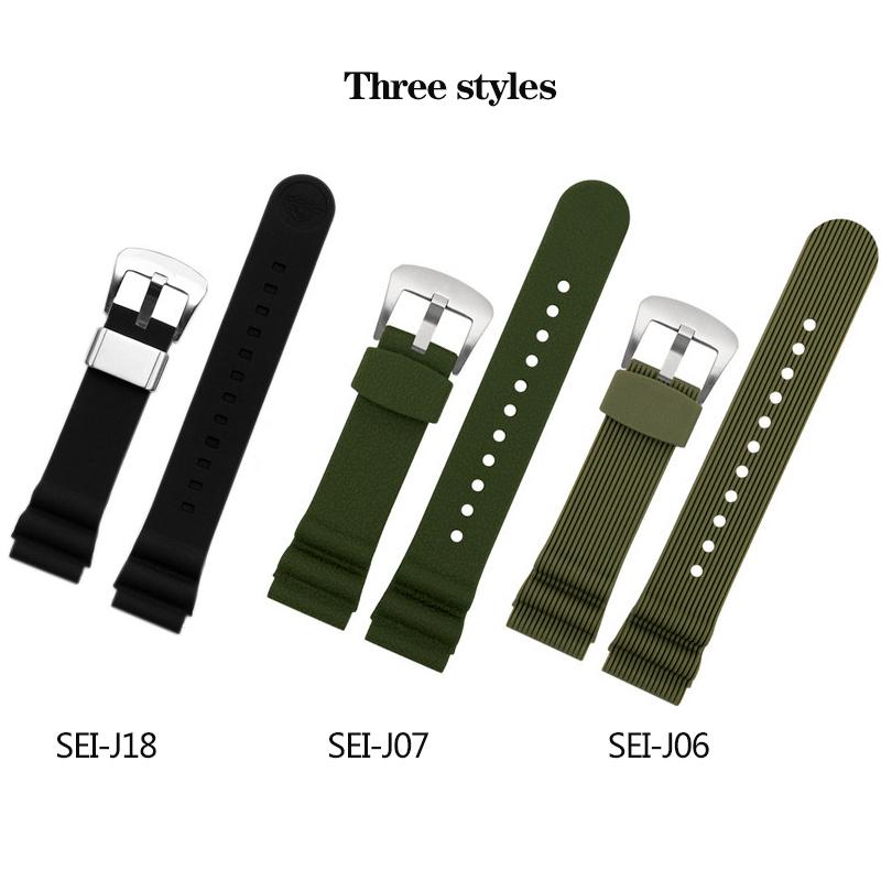22mm Diving Rubber Strap for Seiko Watch SKX007 PROSPEX SRP777J1 No.5 Water Ghost Abalone Men Sport Silicone Watchband Bracelet