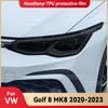 For Volkswagen VW GOLF 8 MK8 2020-2023 2022 Car Headlight Black TPU Protective Cover Film Front Light Tint Change Color Sticker