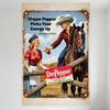 Винтажная жестяная вывеска-реклама Dr Pepper - Две женщины и лошадь Ретро Искусство середины 20-го века для Бара Мужской берлоги Домашнего декора 12x18 дюймов