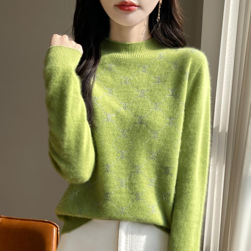 Женский кашемировый свитер Qinghe Cashmere 30% кашемир 70% шерсть Осень и Зима Пуловер Теплый и Модный