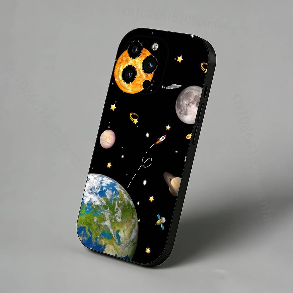 Тонкий задний чехол для телефона «Исследование глубокого космоса» для iPhone 17,16,15,14,13,12,11 Pro,Max,Plus,X,XS,XR,SE,Mini Защитная крышка