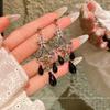 Серьги в стиле ретро-корт с черными кристаллами, легкие роскошные темпераментные серьги с бахромой, женские серьги года