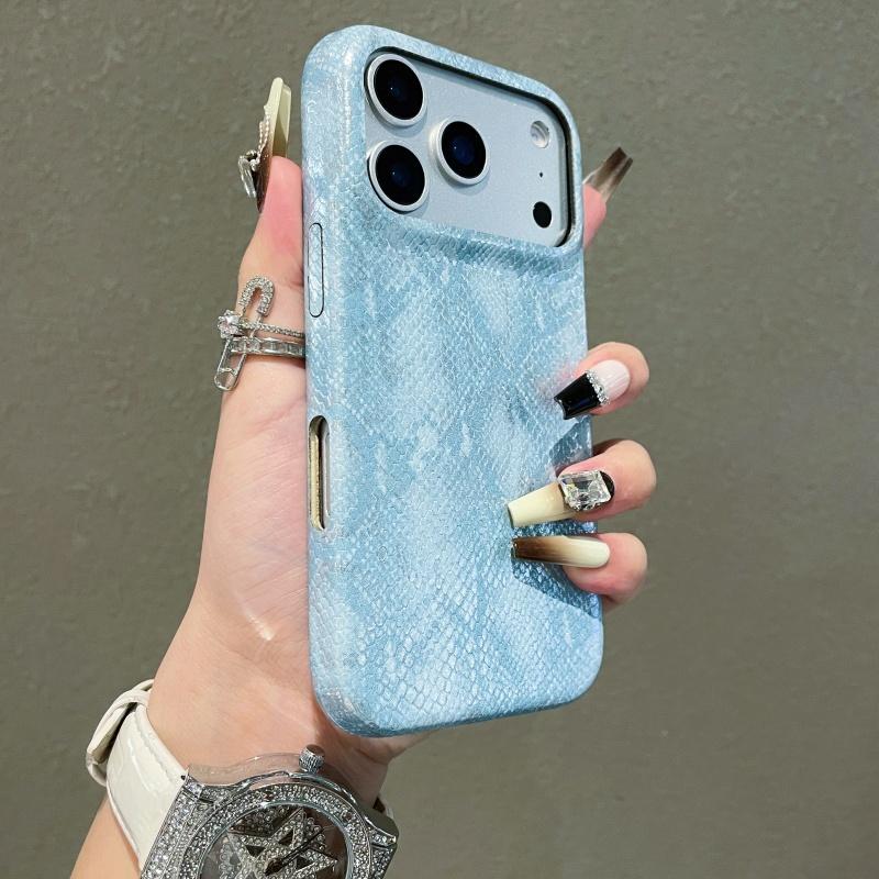 Роскошный яркий чехол из змеиной кожи для iPhone 17 16 15 14 13 Pro Max Премиальный чехол с имитацией узора змеиной кожи, противоударный