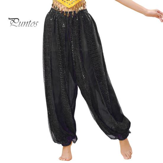 Женские брюки для выступлений, эластичные брюки с высокой талией, однотонные шаровары с блестками, декор для народных танцев, костюм для танца живота для взрослых, брюки