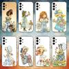 Милый чехол для телефона S-Sarah Kay для Samsung S25,24,21,22,23,30,Ultra,20,Plus,Fe,Lite,Note Мягкий черный чехол