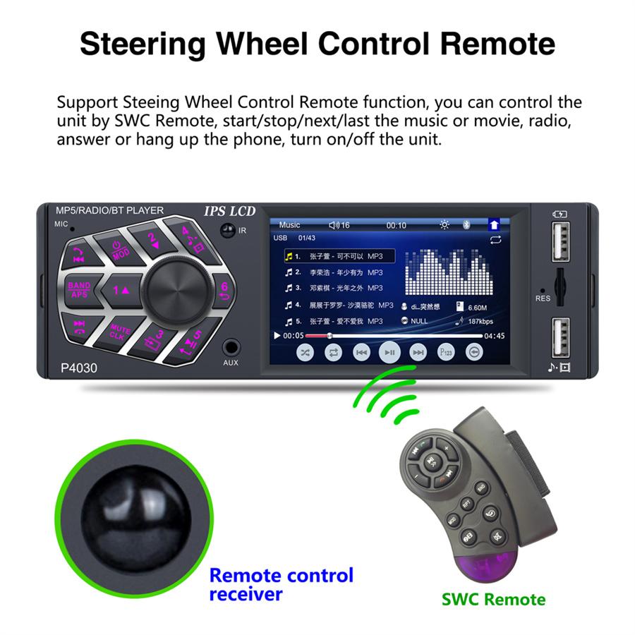 Автомобильный 3,8" IPS экран Bluetooth RMVB/MP5/Радио/Bluetooth плеер FM-радио Поддержка микрофона