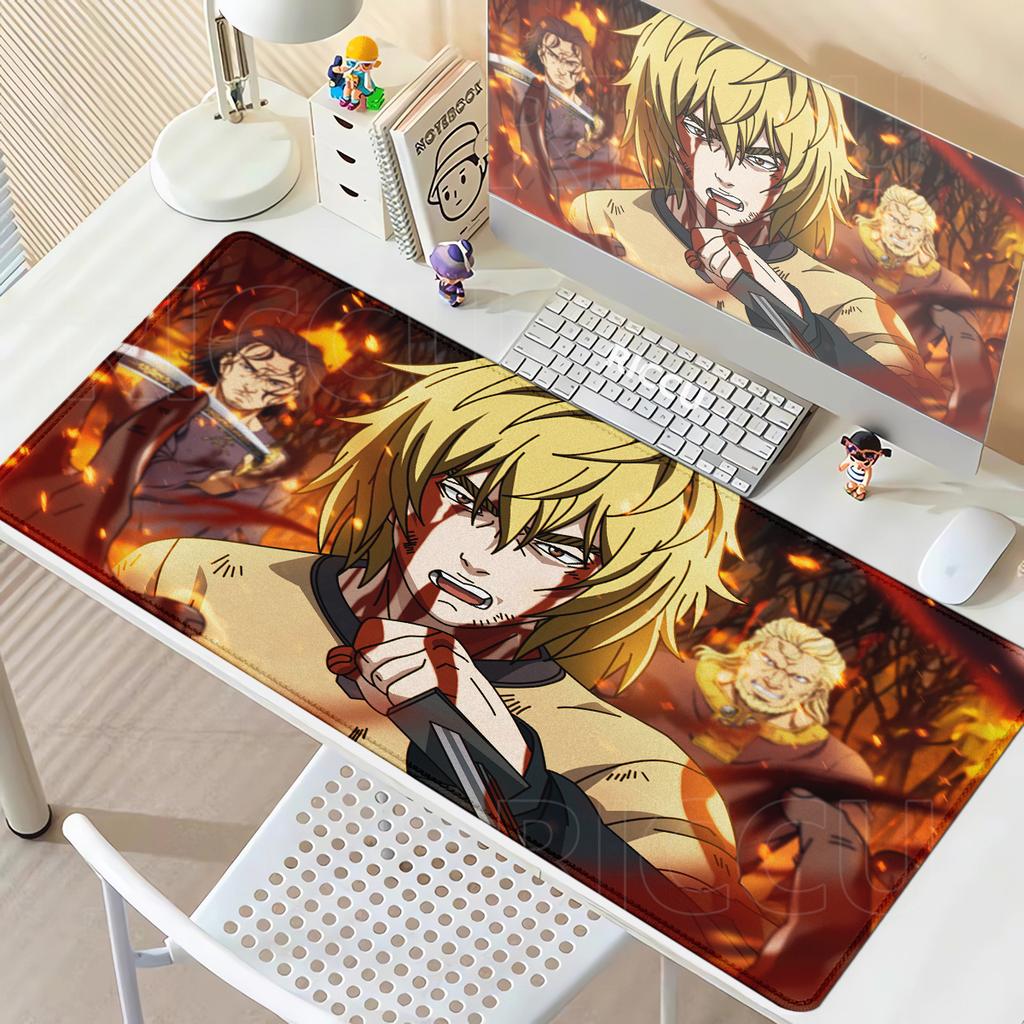 Gamer Esports Computer Mousepad Vinland Saga Mouse Pad Mechanical Keyboard Antislip Rubber Mausepad PC Cabinet Extended Mats