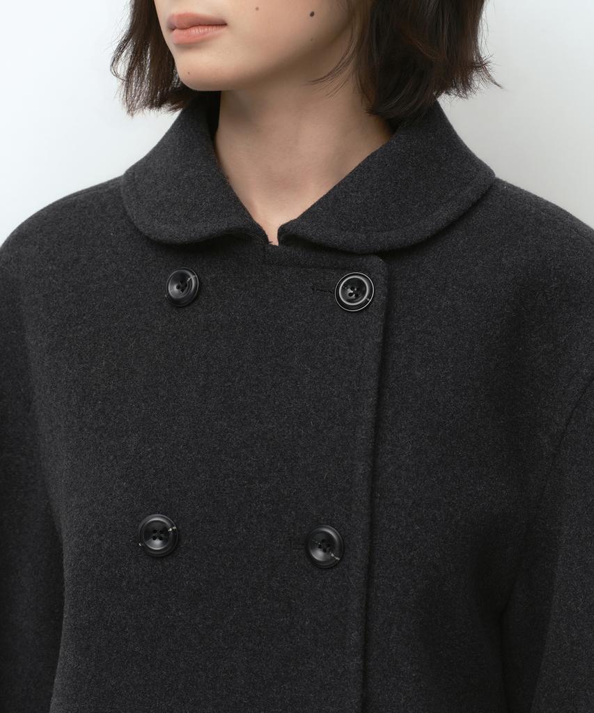 MUSINSA STANDARD WOMAN [Ojesio Collaboration] Cashmere Blend Double Half Coat [Charcoal Gray]