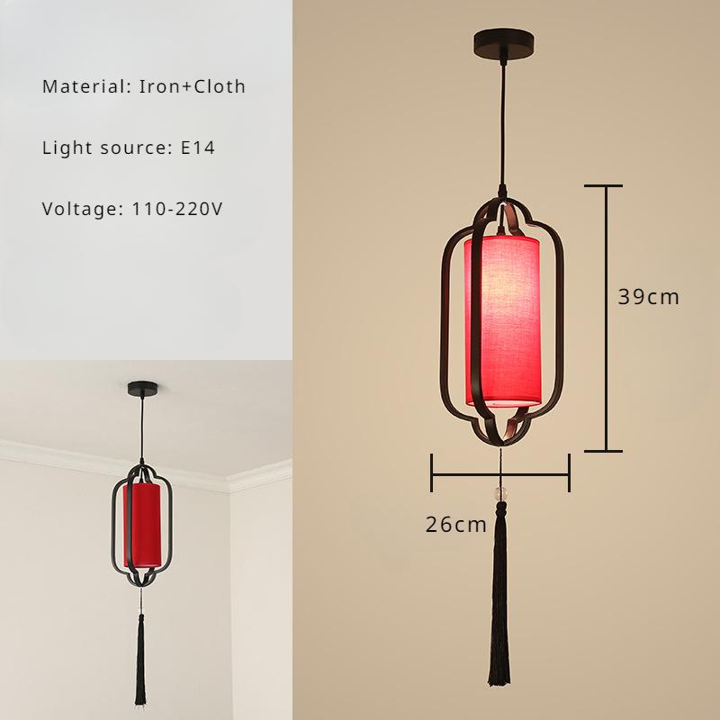 Китайский Фонарь Люстра Железная Ткань Ресторан Подвесной Светильник Скандинавский Домашний Декор Спальня Доска Балкон Коридор Бар Светодиодные Огни