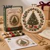Embroidery Tools for DIY Enthusiasts Christmas Kit Beginners, Pre-Printed Pattern Full Set Wall Decoration Craft of Tools, Needlework Festive