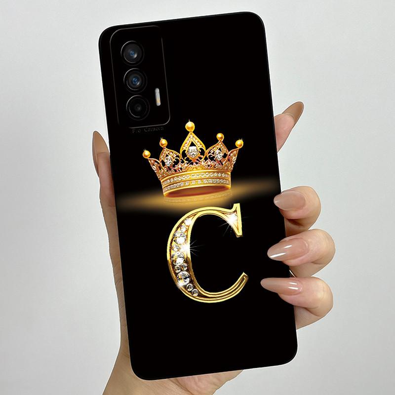 Для Realme GT Neo Flash / Neo 2T / Q3 Pro 5G Модный Чехол для Телефона с Первоначальной Буквой для Пары Мягкий Силикон ТПУ Защитный Чехол для Камеры