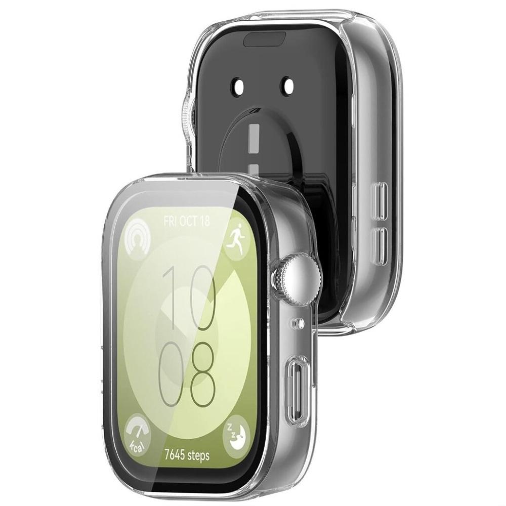 2in1 Case + Tempered Glass for Huawei Watch Fit 3, Transparent