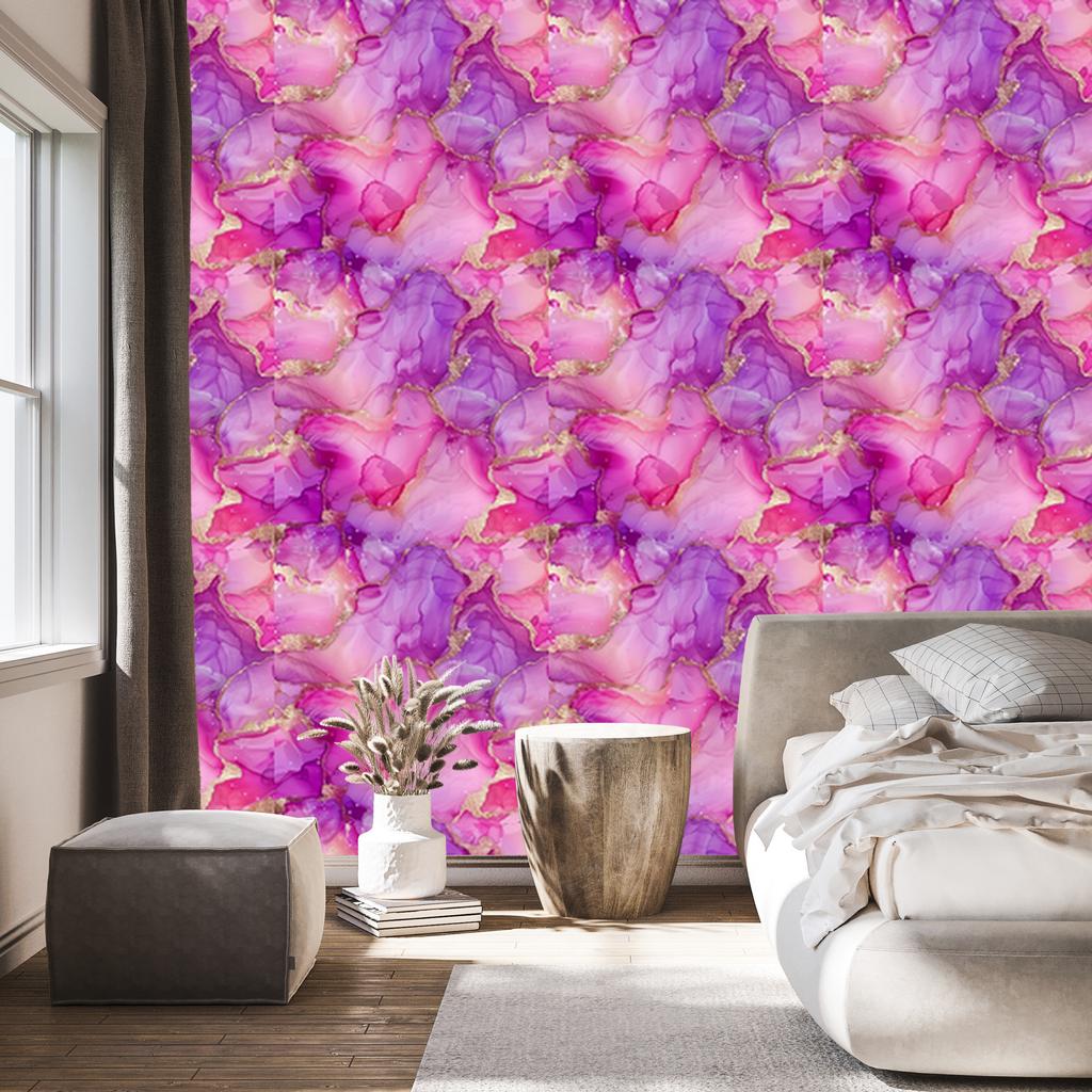 Ink purple and powder pink wallpaper for living room and bedroom 50x1000