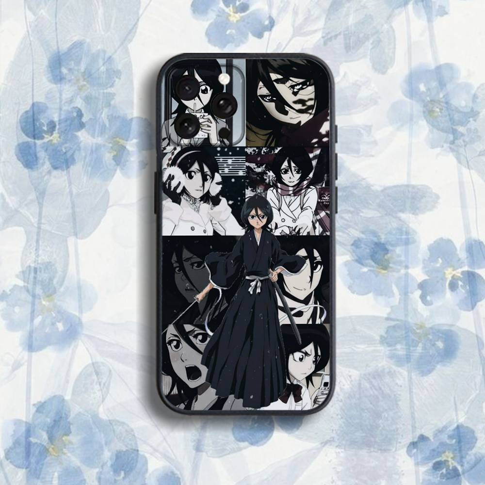 R-Rukia Anime-E KuchikiS Phone Case For iPhone 17,16,15,14,13,12,Pro,Max,Plus,E,SE4,Air,Mini Black Soft Box