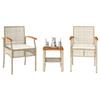 VidaXL 3-Piece Bistro Set Cushions, Chairs and Patio Table, Outdoor Backyard Terrace Furniture, Beige 366261
