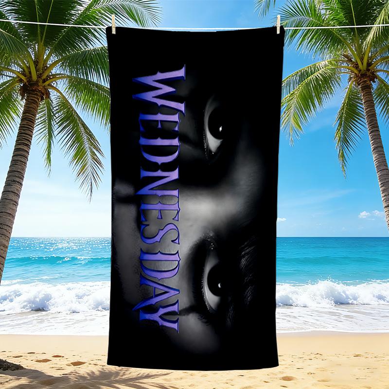 1Pc Wednesday'S Dark Adventure Beach Towel, Quick Dry, Multi-Use for Beach Pool Gym Yoga Home Travel, Christmas, Halloween, Xmas Gift M929342