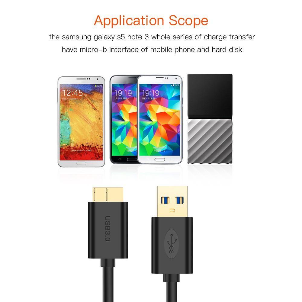 0.5m/1m External Hard Drive Gold plated HDD Cord USB 3.0 Type-A to Micro B Data Cable