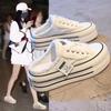 Baotou Slippers Women's Summer Wear 2025 New Canvas Shoes Heel-less Versatile Lazy Half-drag Platform Beggar Shoes