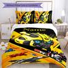 3pcs Custom Name Bumblebee Bedding Set Duvet Cover Closure Includes 1 Duvet Cover & 2 Pillowcases for All Seasons Bedroom Decor