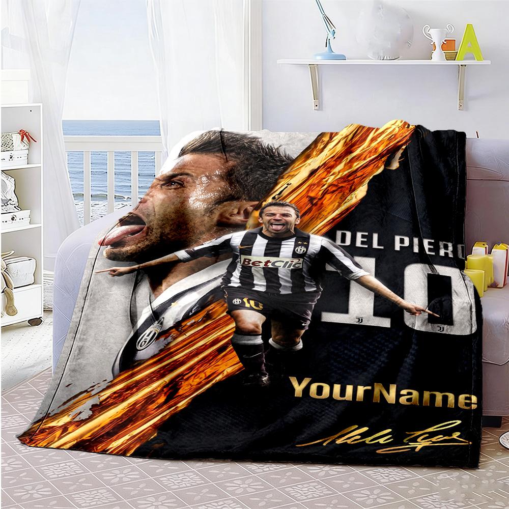 Juventus Customize Text Blanket Multi-purpose Customizable Blanket Soft Warm Cozy Great for Living Room Couch Bed Chair Four Seasons Universal