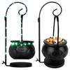 Halloween Witch Cauldron Metal Candy Bucket Container Tabletop Decoration For Spooky Party Centerpiece And Home