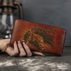 Genuine Leather Wallet, Retro Multi-slot Bag, Large-capacity Embossed Clutch