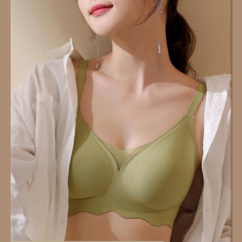 Цельное нижнее белье без маркировки для женщин, фиксированная чашка, мягкая поддержка, антипровисающий бюстгальтер со стальным кольцом и открытой спиной, бюстгальтер для сбора