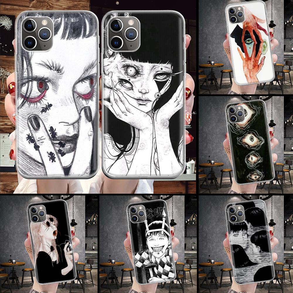 Japanese Horror Manga Style Phone Case For Apple iPhone 17 Air 16 15 Plus 14 + 13 Mini 12 11 Pro Max 7 8 SE 16Max Soft Shell Cov