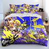 S-Splatoon Game Gamer Cartoon Comforter Bedding Set,Duvet Cover Bed Set Quilt Cover Pillowcase,King Queen Size Bedding Set Kids