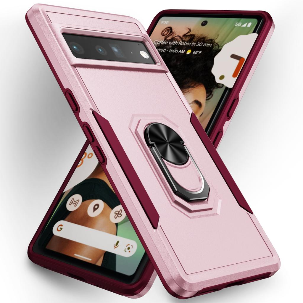 Military Heavy-Duty Magnetic Ring Stand Phone Case For Google Pixel 9 8A 8 7 7A 6 6A Pro Rugged Matte Shockproof Defender Cover