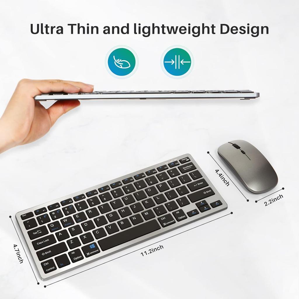 Rechargeable BT 5.2 2.4G Wireless Keyboard and Mouse Multiple Connection Wireless Russia Keyboard and Mouse