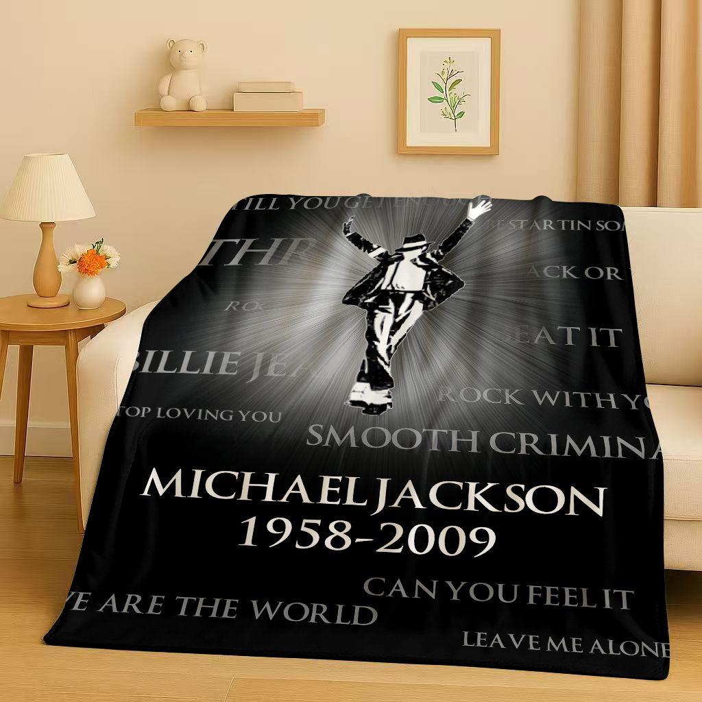 3D Retro Michael JacksonKing of Pop MJ Flannel Blanket,Ultra Soft Plush Throw for Home Bedroom Bed Sofa Cover Office Picnic Kids