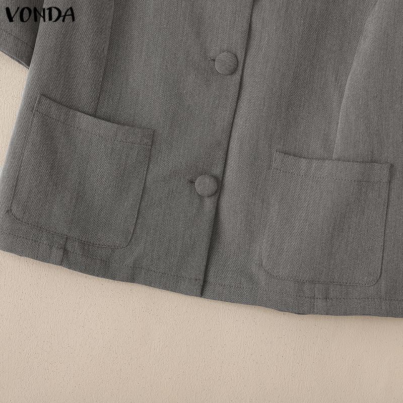 VONDA Женская повседневная блузка с оборками по низу, бисером, круглым вырезом, короткими рукавами, укороченная